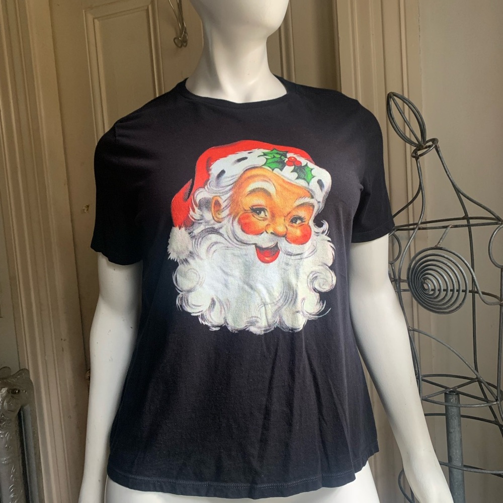 NWOT Bella Canvas Black Santa Tee